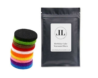 Discos perfumados para aspiradora/aspiradora con aroma a pastel de cumpleaños dulce, 5 por paquete, 30 mm