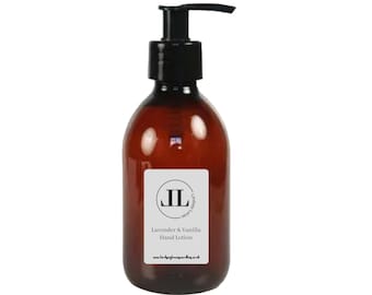 Crema de manos de lavanda y vainilla (botella de vidrio reutilizable de 200 ml)