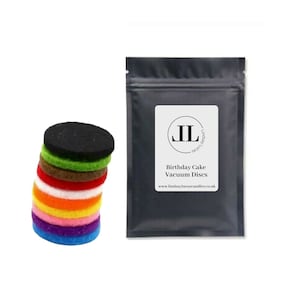 Scented Hoover/Vacuum Fragranced Discs in Sweet Birthday Cake Scent 5 Per Pack 30mm