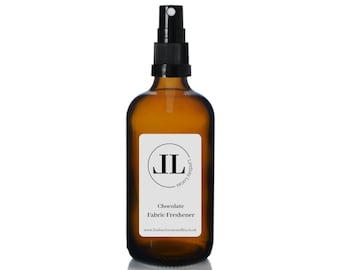 Chocolate Scented Fabric Freshener Spray and Refills 100ml Glass Bottle, Strong Scented Long Lasting Vegan and Cruelty Free