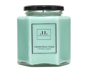 Christmas Tree Soy Wax Natural Scented Candle, Winter Candles,  Festive Christmas Gift