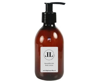 Body Lotion Moisturiser Cream In Beautiful Life Scent - Perfume Dupe  200ml Reusable Glass Bottle