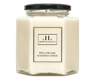 Pina Colada Scented Candle, Cocktail Soy Wax Natural Vegan Candles