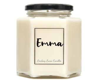 Custom Name Scented Candle, Personalised Vegan Soy Candles