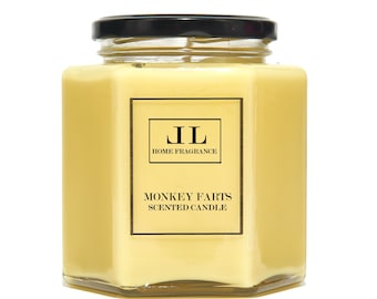 Monkey Farts Banana Scented Candle, Fruity Yellow Soy Candles