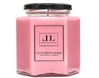 Floral Rose Scented Soy Candle, Pink Candles