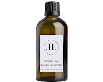 Electric Diffuser Oil - Birthday Cake Fragrance Oil For OIL BURNERS, Aroma Diffuser Oil, Strong Scented Long Lasting 100ml Glass Bottle