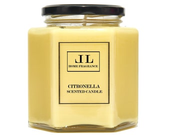 Citronella Essential Oil Soy Wax Natural Scented Candles, Insect Repellent Travel Candle