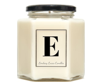 Letter E Alphabet Scented Candle