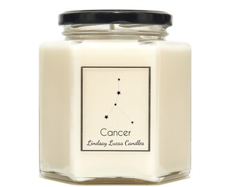 Cancer Star Sign SCENTED CANDLE, Zodiac Constellation Astrology Gift, Horoscope Birthday Candles, Astronomy