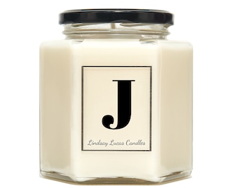Letter J Alphabet Scented Candle