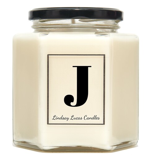 Letter J Alphabet Scented Candle Etsy
