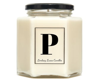 Letter P Alphabet Scented Candle