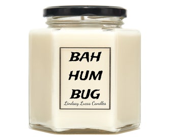 Bah Humbug Funny Christmas Strong Vegan Scented Candle Gift