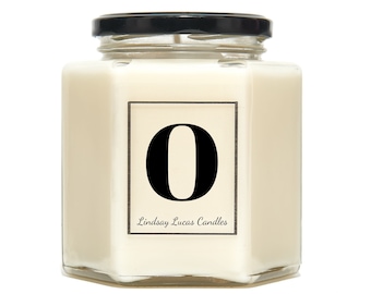 Letter O Alphabet Scented Candle