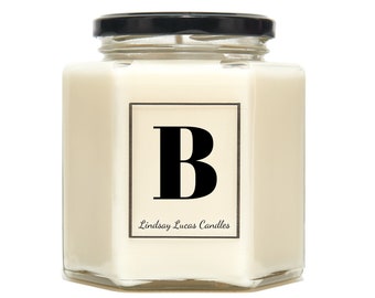 Letter B Alphabet Scented Candle, Initial Candle, Name Candle