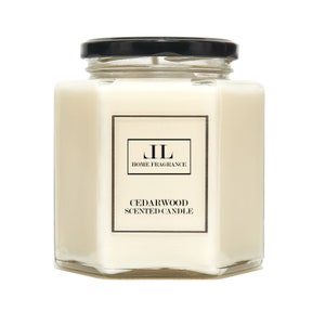 Cedarwood Scented Candle, Natural Vegan Masculine Fragrance