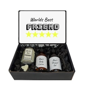 5 Sterne Freund Geschenkbox Geschenkkorb - Individuell/Personalisiert - Worlds Best Friend