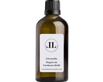 Plug In Refill Oil - Citronella Essential Oil Scented - Plug In Air Freshener Diffuser For Wall 100ml Glass Bottle