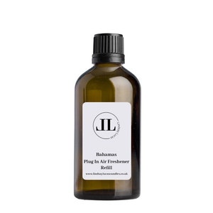 Plug In Refill Oil - Fruity Bahamas Scent - Plug In Wall Air Freshener Diffuser 100ml Glass Bottle