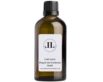 Plug In Refill Oil - Cafe Latte - Plug In Air Freshener Wall Diffuser 100ml Glass Bottle Coffee Scent
