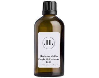 Plug In Refill Oil - Blueberry Muffin Scent - Plug In Air Freshener Diffuser For Wall 100ml Glass Bottle