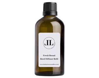 Recharge d'huile pour diffuseur roseau dans un parfum de pain frais - Bouteille en verre de 100 ml