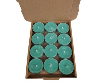 Christmas Tree Scented Tea Light Candles Made With Soy Wax 12 Per Box