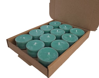 Peppermint Scented Tea Light Candles, Made With Soy Wax 12 Per Box