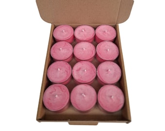 Rose Scented Soy Wax Tea Light Candles