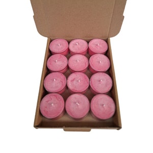 Rose Scented Soy Wax Tea Light Candles