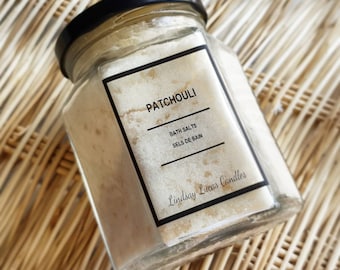 Patchouli Bath Salts, Relaxing Bath Salts, Dead Sea Salts, Destress Gift, Herbal Bath Salts