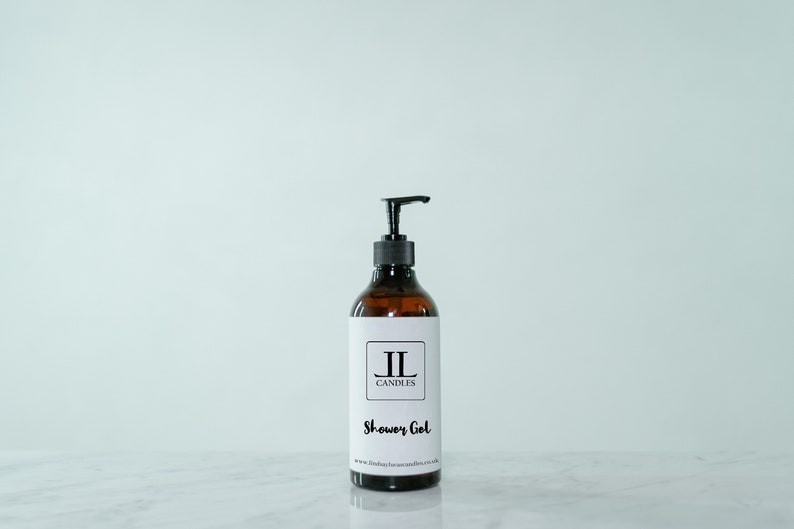Lime, Basil and Mandarin Shower Gel Body Wash 200ml Reusable Glass Bottle image 6