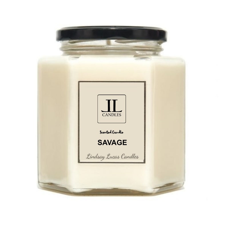 Savage Men's Aftershave Scented Candle, Soy Wax Vegan Candles image 1
