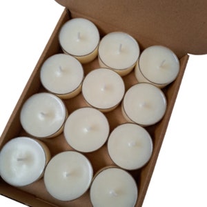 white soy wax scented round tea light candles