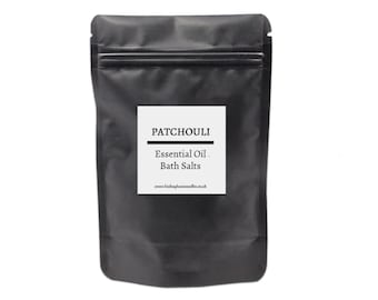 Patchouli etherische olie badzout, ontspannend badzout, Dode Zeezout, Destress Gift, Kruidenbadzout