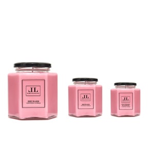 Strawberry Scented Soy Candle, Fruity Scent, Pink Candles image 4