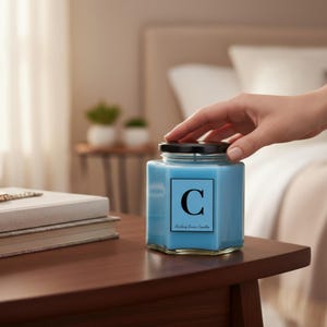 Letter C Alphabet Scented Candle, Initial Candle image 3