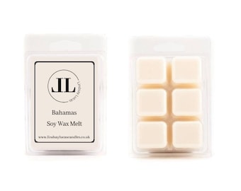 Bahamas Wax Melt Strong Scented Soy Wax Snap Bars. Fruity Scented Strong Smelling Wax Melts UK Vegan and Cruelty Free 6 Cubes Per Bar