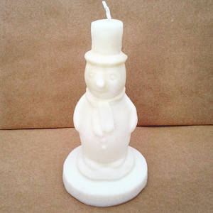 Snowman Candle, Christmas Candle, Snowman Pillar Candle, Unscented Candle, Christmas Decoration, Christmas Decor, Holiday Decoration