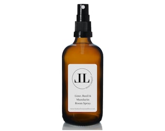 Basil, Lime and Mandarin Designer Perfume  Air Freshener Room Spray - Strong Scented Long Lasting 100ml Bottle Vegan Cruelty Free
