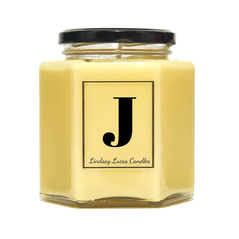 Letter J Alphabet Scented Candle Etsy