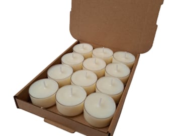 Snowflake Sparkle Christmas Scented Tea Light Candles Made With Soy Wax 12 Per Box