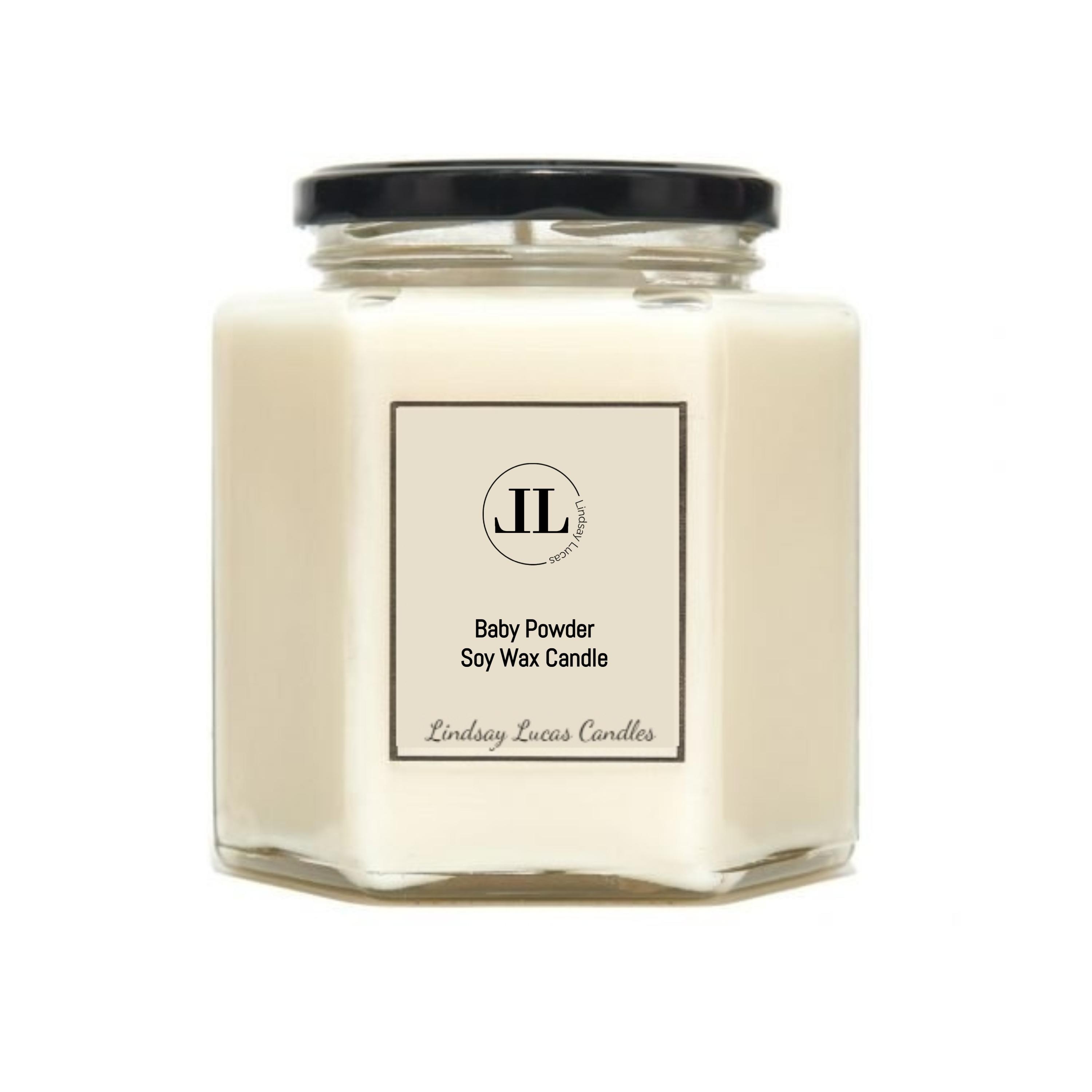 ベビーパウダーの香りのキャンドル、フレッシュソイワックスの