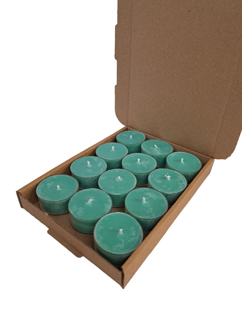 Peppermint Scented Tea Light Candles Made With Soy Wax 12 per Etsy UK