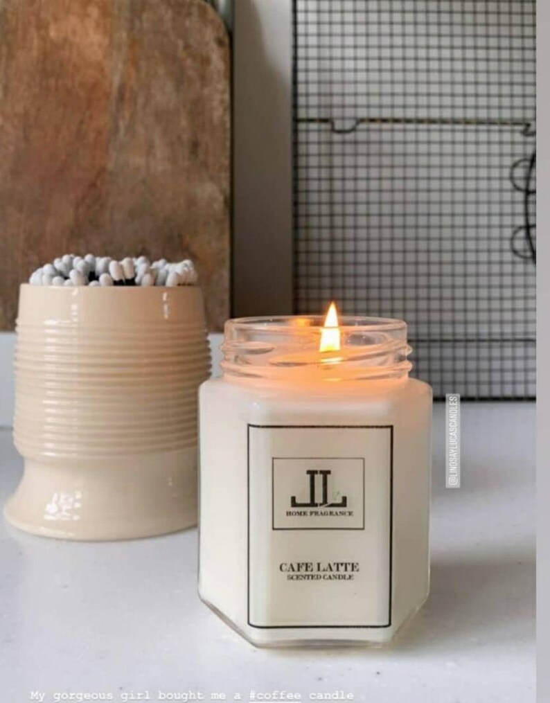 Cafe Latte Coffee Scented Candles Soy Wax Vegan Candle Etsy