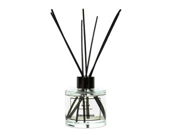 Lemongrass REED DIFFUSER Bottle With Sticks, Essential Oil Home Fragrance, Strong Scent
