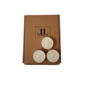 white soy wax scented round tea light candles