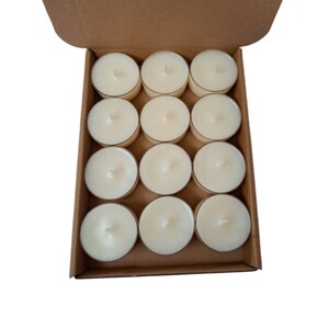 white soy wax scented round tea light candles