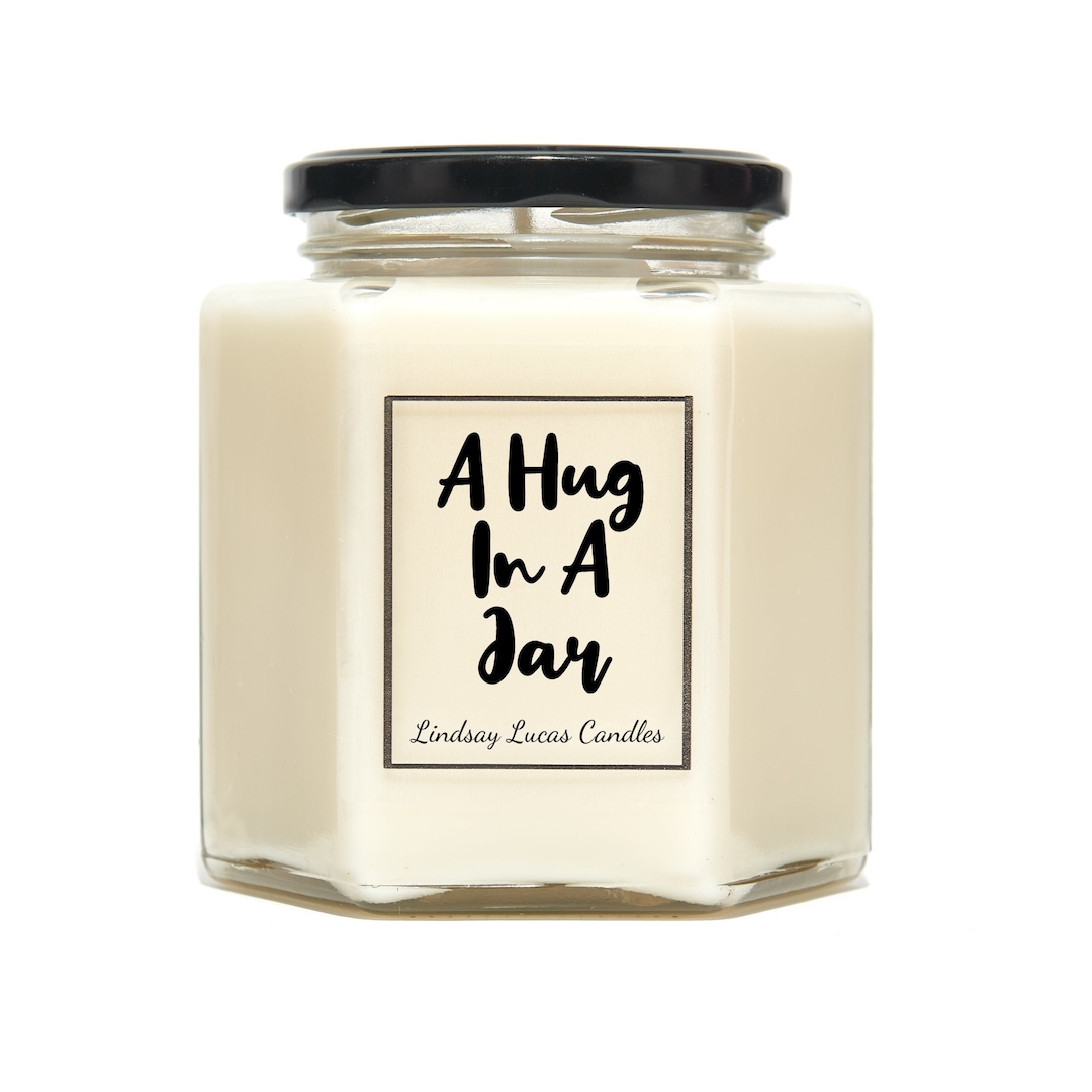 A Hug in A Jar Scented Candle Gift for Friend/girlfriend/boyfriend, Good Vibes, Vegan Soy